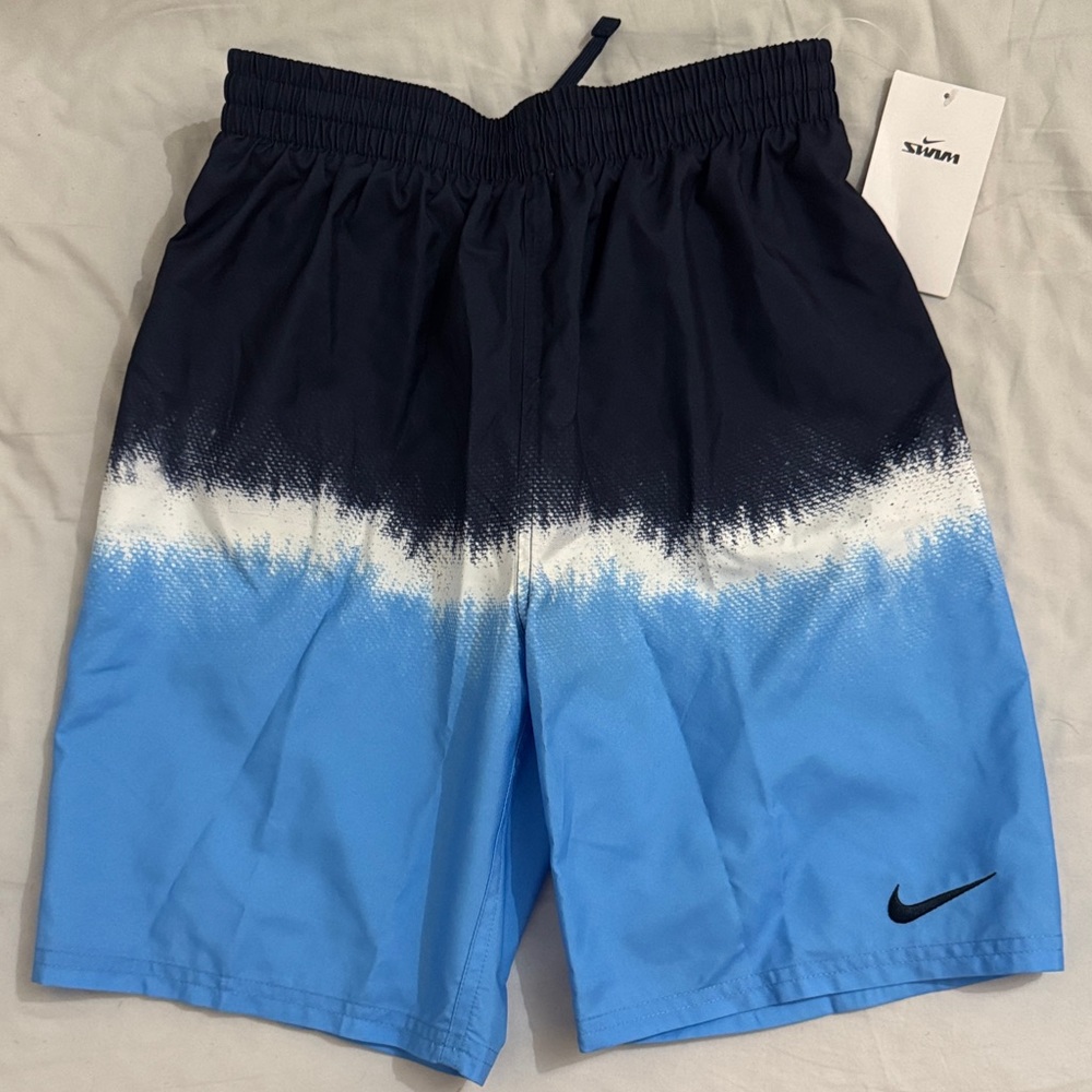Nike Navy, White & Light Blue Ombre Swim Shorts